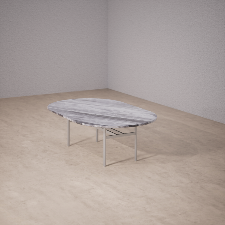 Oval Dinner Table: Bardiglio Nuvolato