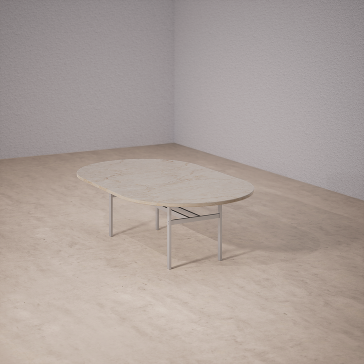 Oval Dinner Table: Botticino Classico