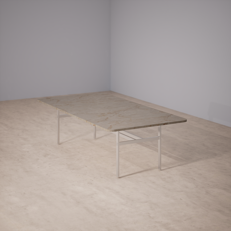 Dinner Table With Rounded Corners: Botticino Classico