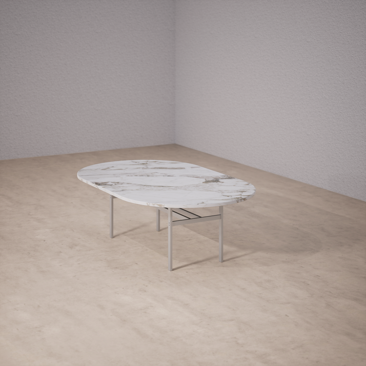 Oval Dinner Table: Calacatta Vagli