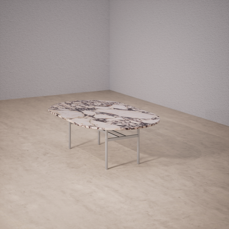 Oval Dinner Table: Calacatta Viola