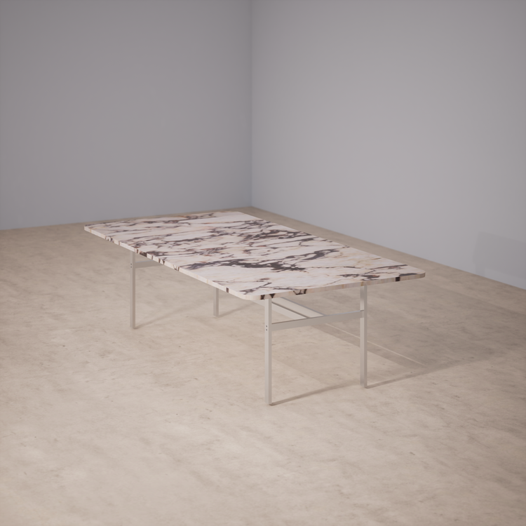 Dinner Table With Rounded Corners: Calacatta Viola