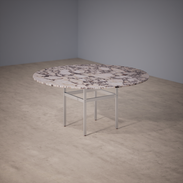 Round Dinner Table: Calacatta Viola