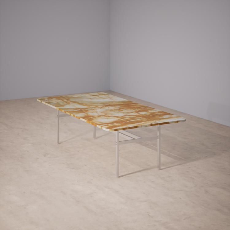 Dinner Table With Rounded Corners: Giallo Siena
