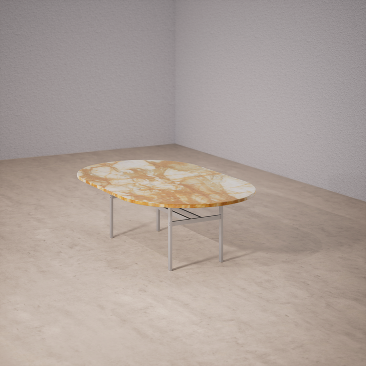 Oval Dinner Table: Giallo Siena