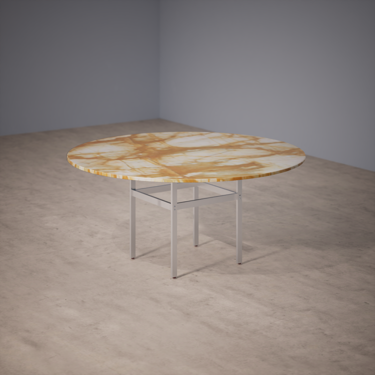 Round Dinner Table: Giallo Siena