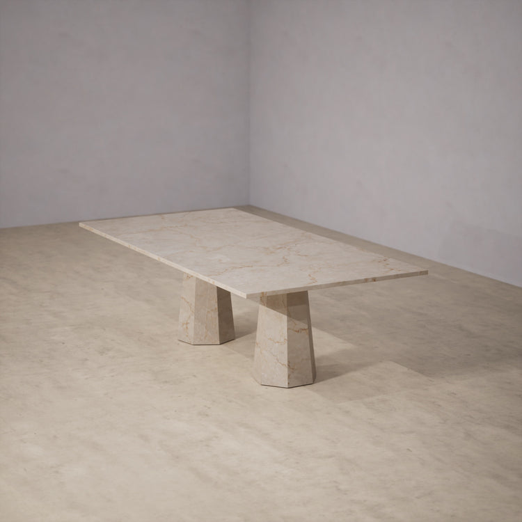 Dinner Table With Rounded Corners: Botticino Classico