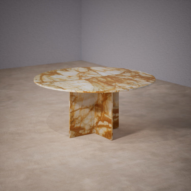 Round Dinner Table: Giallo Siena