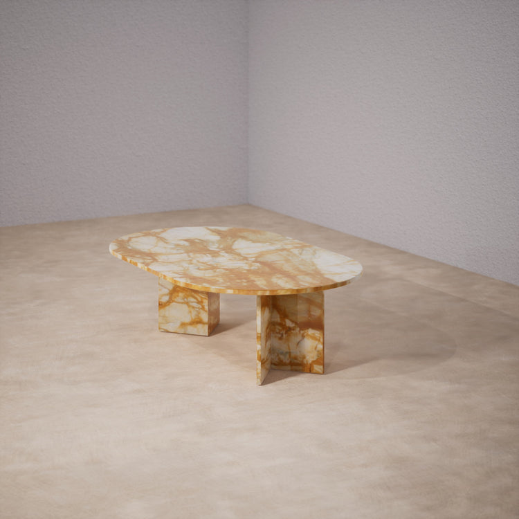 Oval Dinner Table: Giallo Siena