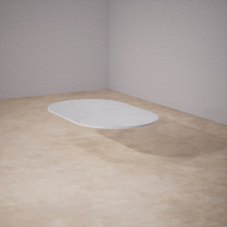 Oval Dinner Table: Bianco Carrara