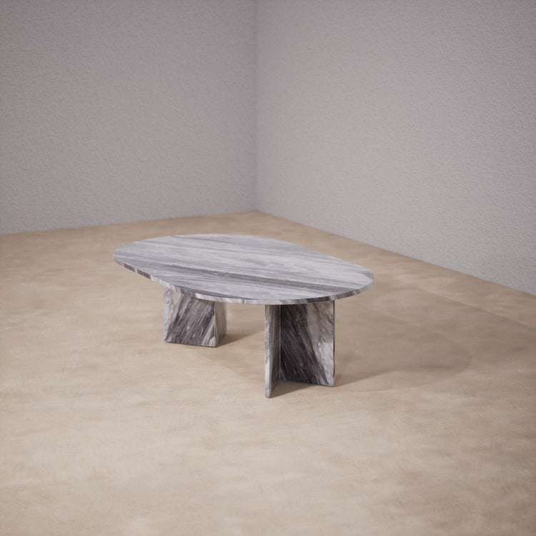 Oval Dinner Table: Bardiglio Nuvolato