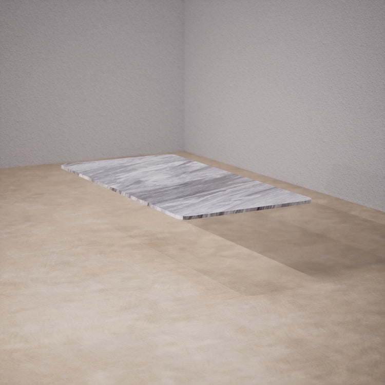 Dinner Table With Rounded Corners: Bardiglio Nuvolato