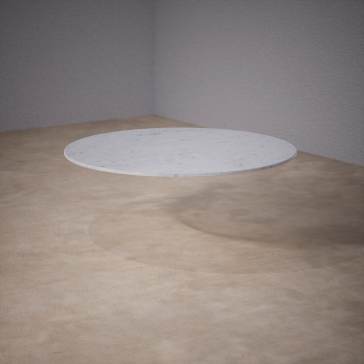 Round Dinner Table: Bianco Carrara