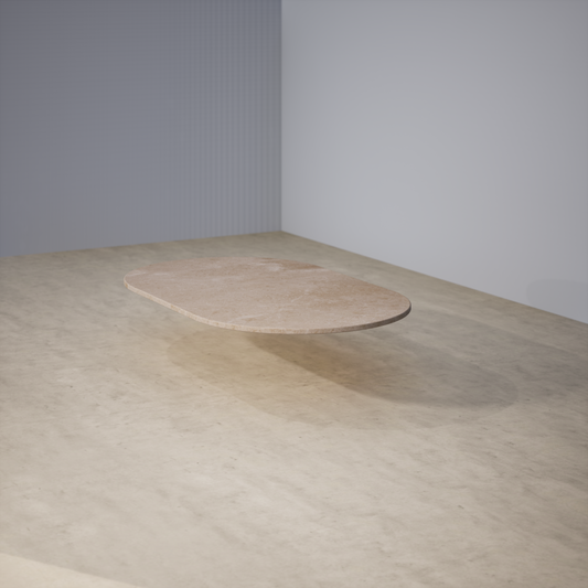 Oval Dinner Table: Travertine