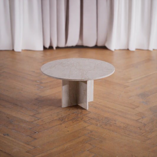 Round Side/Sofa Table: Botticino Classico