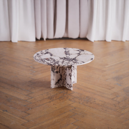 Round Side/Sofa Table: Calacatta Viola